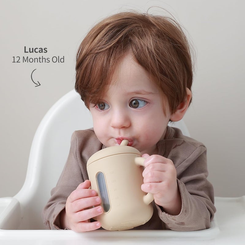 SAMiGO Silicone Sippy Cup, Baby Straw Cup for 6 12 18 Months, Sippy Cup with Straw for Toddlers 1-3 Years, Baby Water Cup for Drinking and Training, 6 oz - Image 5